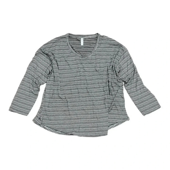 Athleta Tops - Athleta Cloudlight Stratus Black Ivory Stripe Long Sleeve Tee 2X